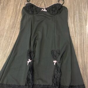 Black lace mini dress